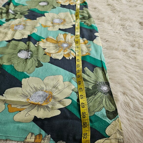 O'Neill O’Neill Neptune Floral Maxi A-line Side Slits Teal Dress Size S - Picture 5 of 9